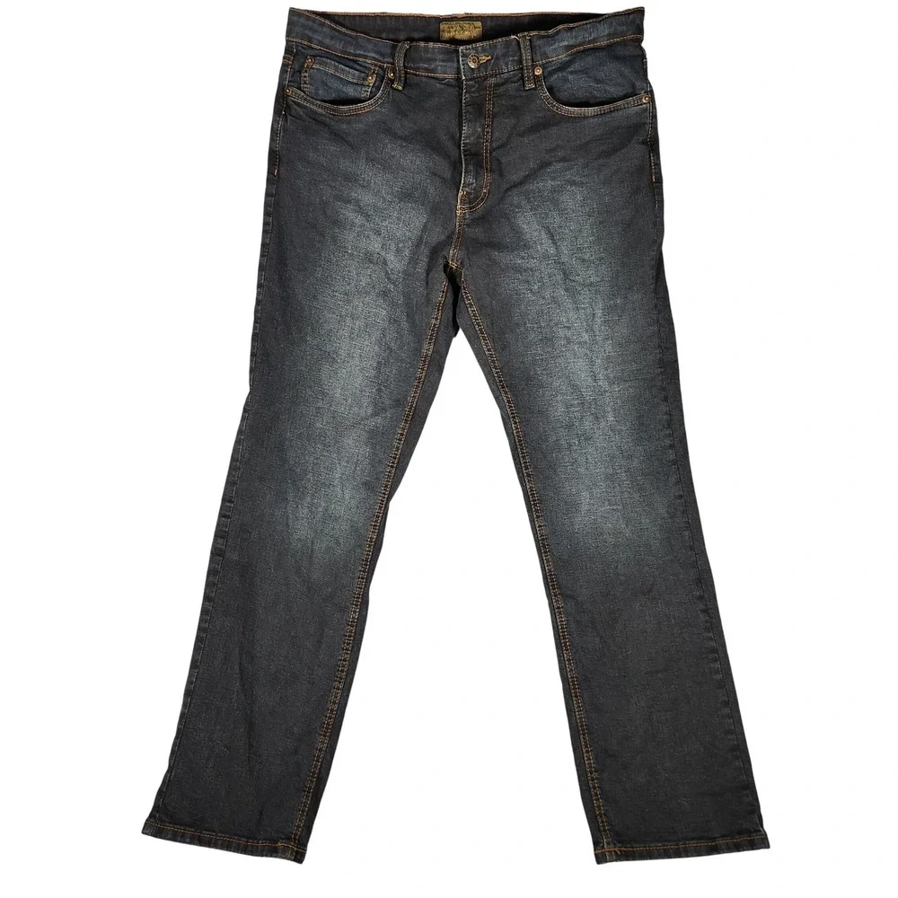 Urban Star Jeans Mens 36x32‎ Dark Wash Excellent Straight Leg Stretch Denim